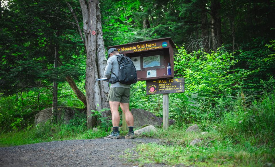 A hiker signing in for Castle Rock