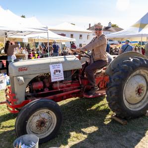 woman on a tractor