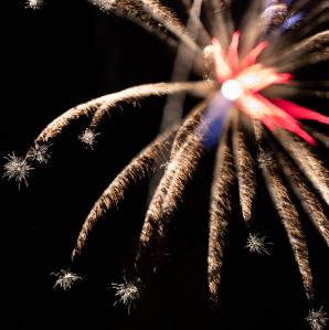 Firework bursting in air