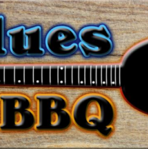 blue and bbq sign