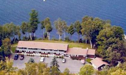 An aerial view of Sandy Point Motel
