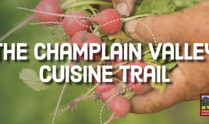 A banner that reads: Champlain Valley Cuisine Trail.