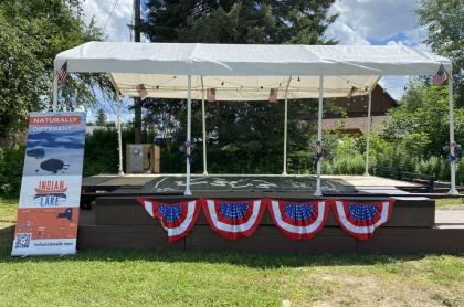 The empty stage ready for a concert