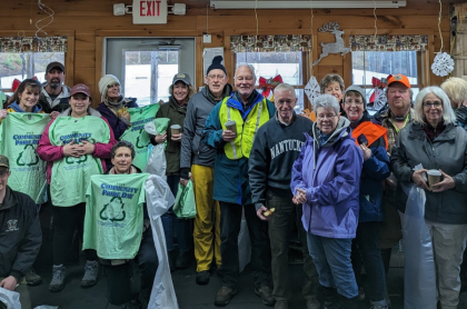people from the community who helped to clean up their neighborhood- group photo