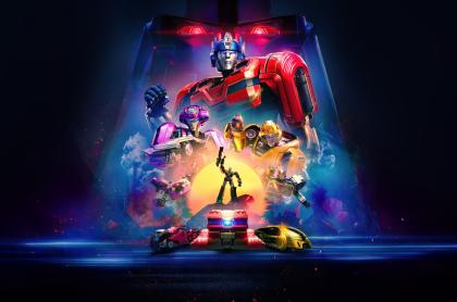 a movie poster for Transformers one with a montage of different transformers