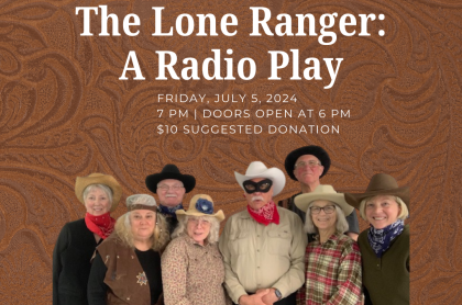 The flier with a photo of the cast dressed in western attire