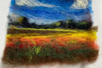 Felting artwork of a nature scene
