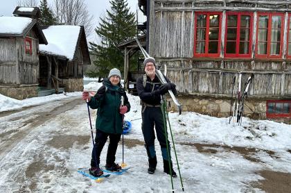 Two men ready for a winter hike