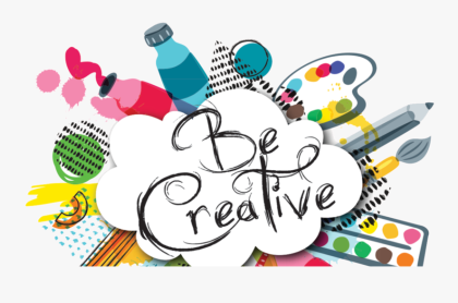 Br creative image with a variety of art supplies 