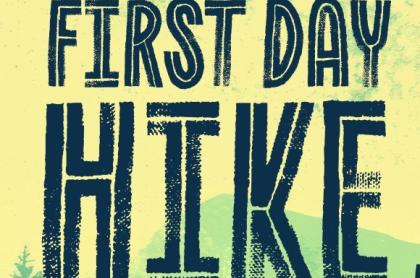 First Day Hike Green and Yellow Poster