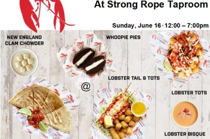 a flier featuring the different food options from the Cousins Maine Lobster food truck