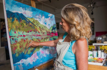 woman with art