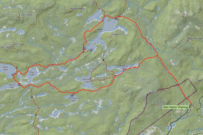 A map of the French Louie hiking loop.