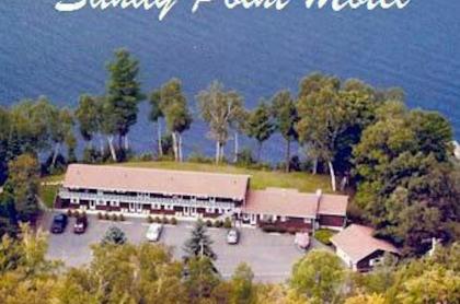 An aerial view of Sandy Point Motel