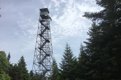 The Wakely Mountain Firetower offers the best views from the wooded summit.
