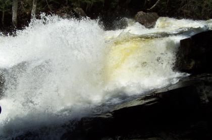 Water splashing upwards from Austin Falls
