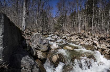 A narrow gorge of the West Branch of the Sacandaga River.