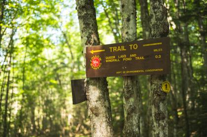 A sign for Queer Lake