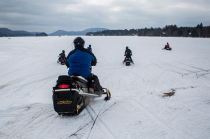 The Adirondacks welcomes snowmobile riders.