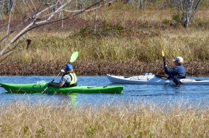 Two paddlers near Sacandaga Lake.