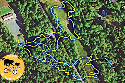 A map of town trails in the forest