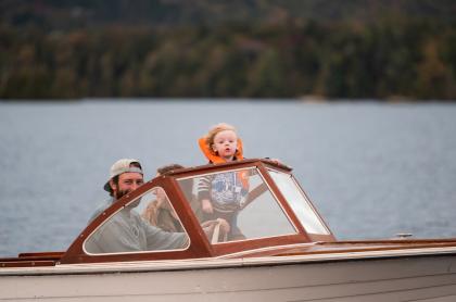 A family on a boat