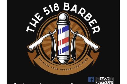 Black background with a barbers pole