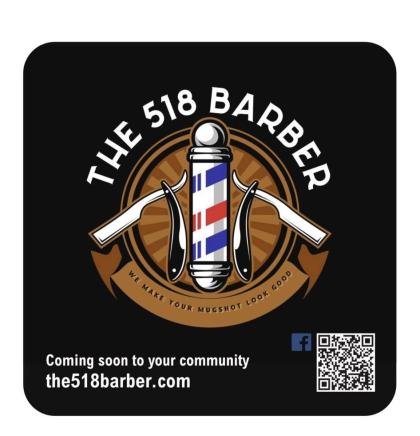 Black background with a barbers pole