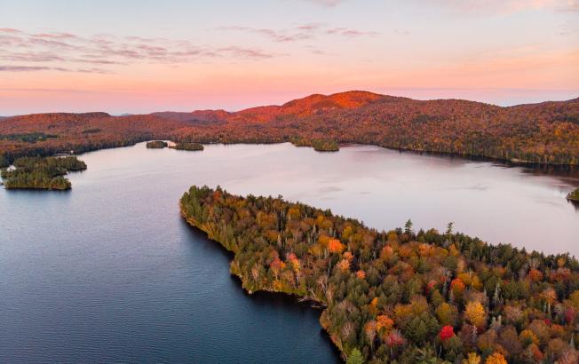 Fall scenery on Blue Mountain Lake.