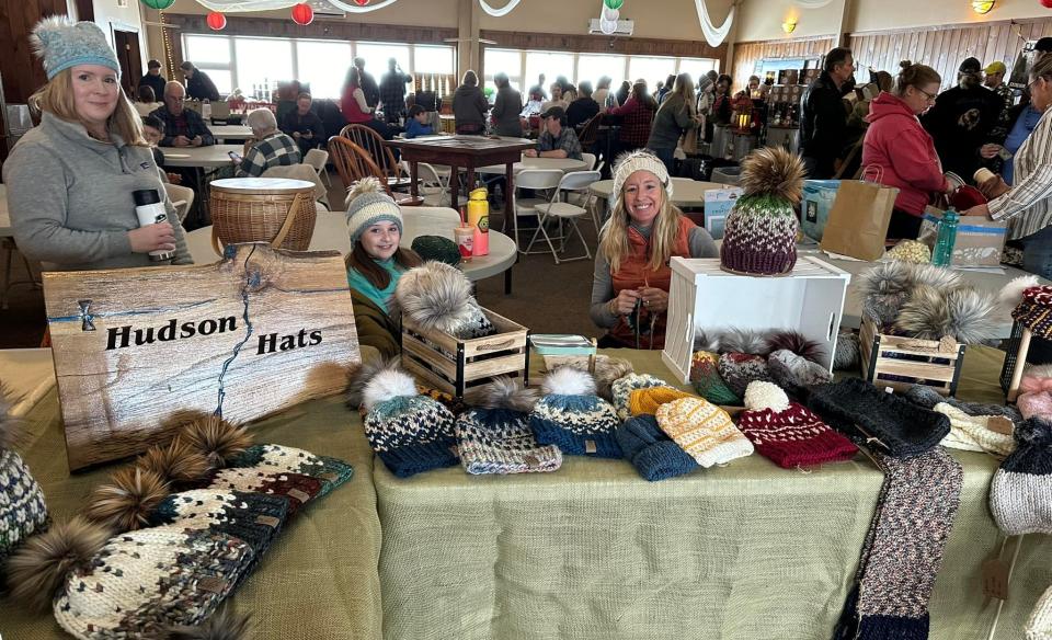 Vendor selling winter hats