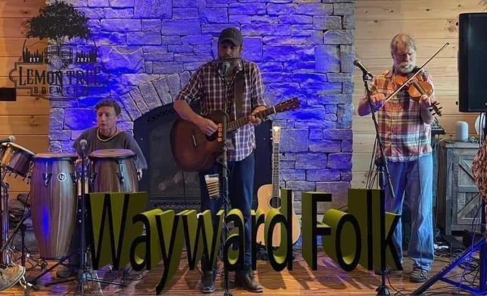 The group Wayward Folk performing at the Lemon Tree Brewery