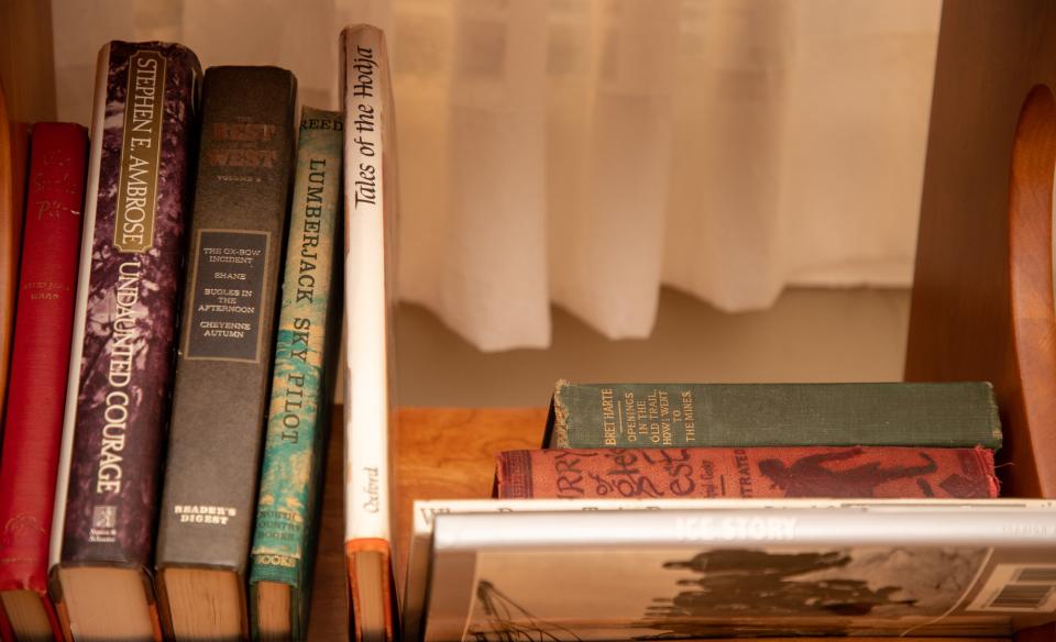 Books on a shelf