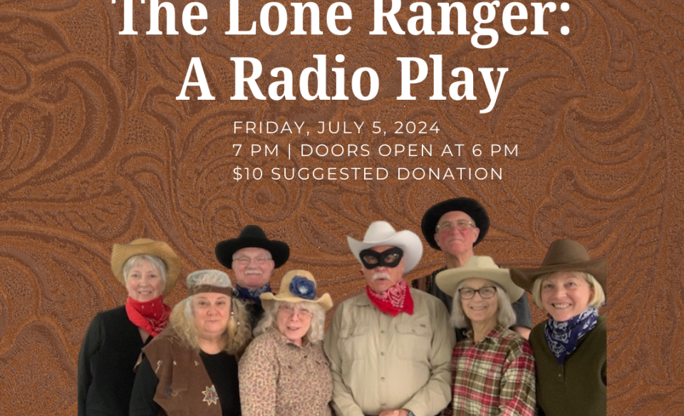 The flier with a photo of the cast dressed in western attire