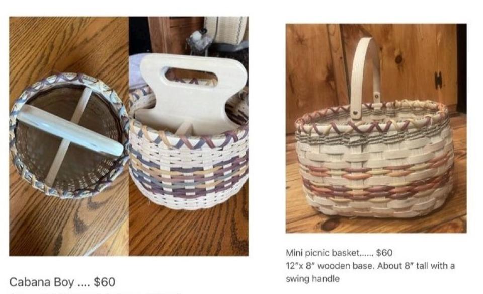 a photo of the two basket making options