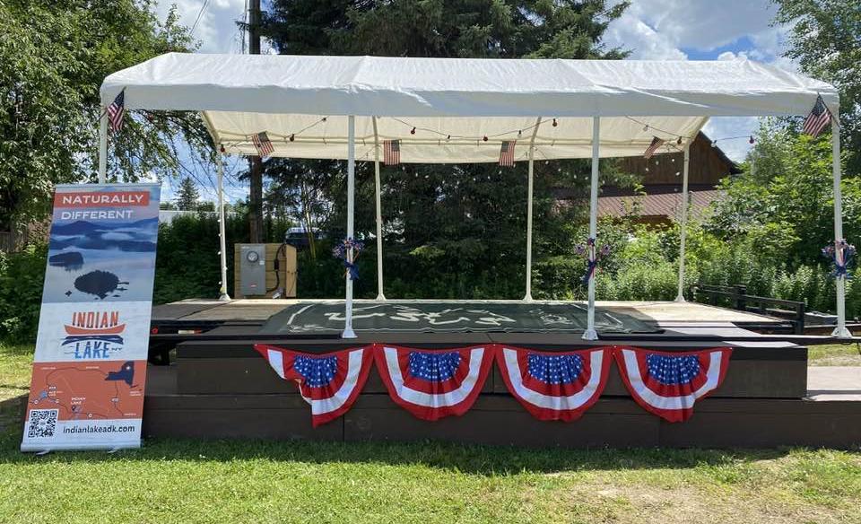 The empty stage ready for a concert