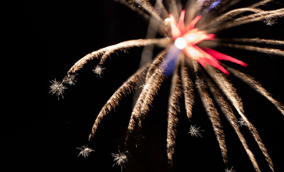 Firework bursting in air
