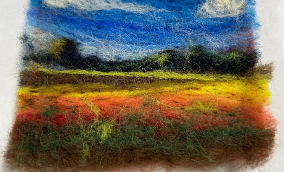 Felting artwork of a nature scene