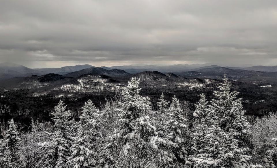 the view from Goodnow Mountian in the winter