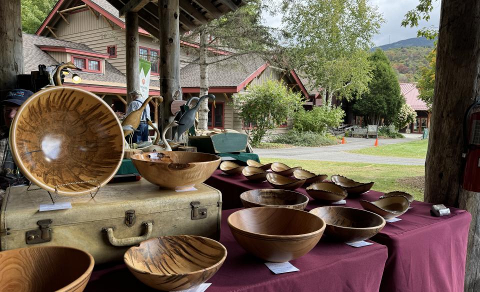 wood bowls on a table at the ADKX