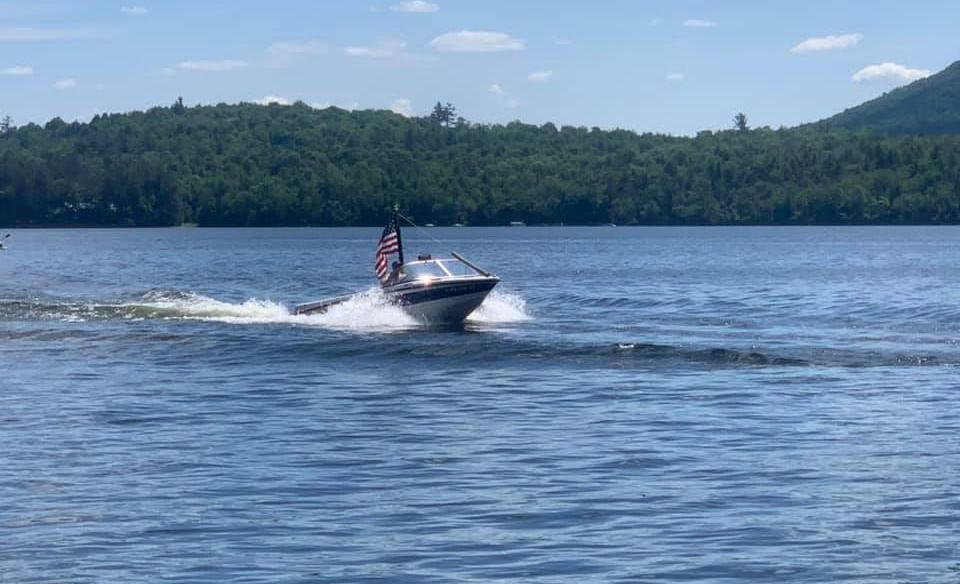 motorboat on lake