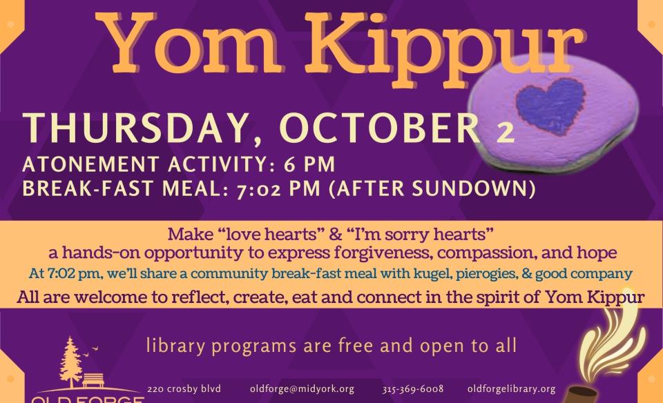 Old Forge Library Yom Kippur event: Thursday
