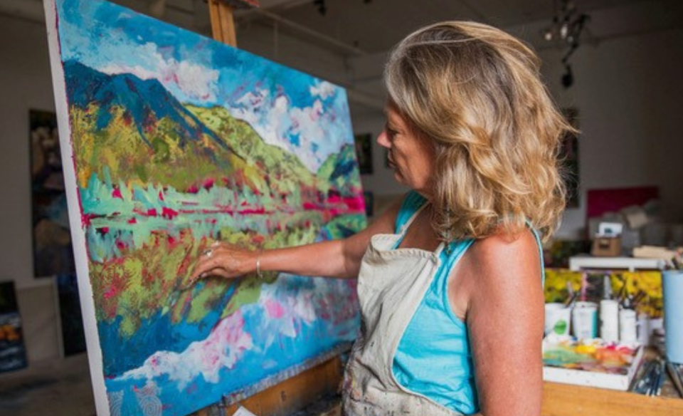 woman with art