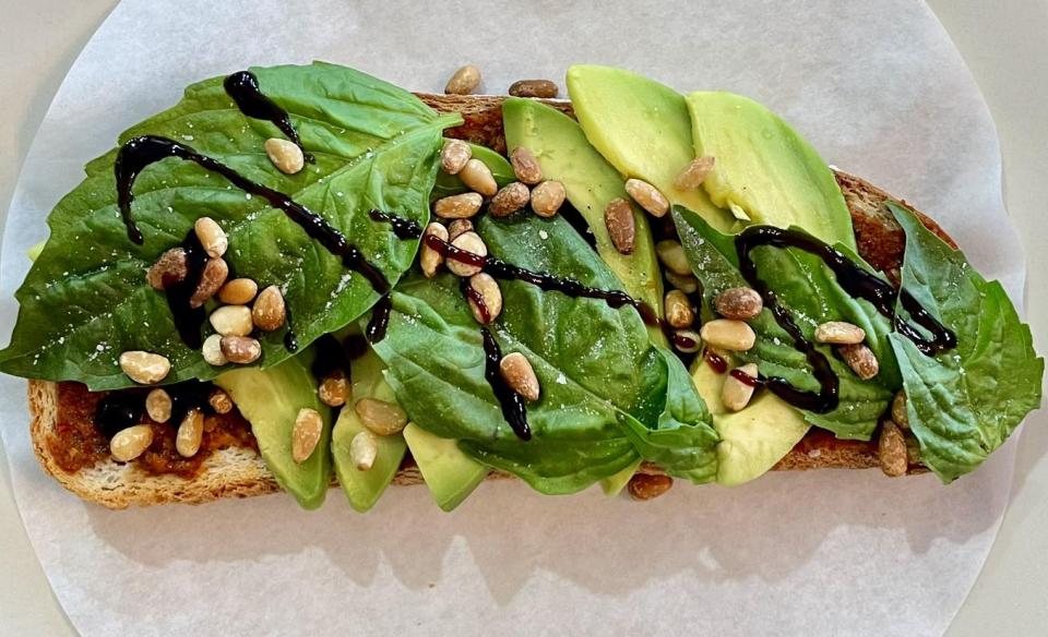 Open faced sandwich at Waypoint Cafe
