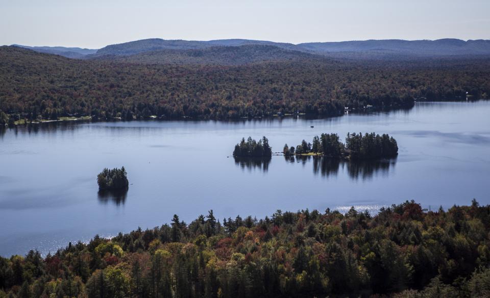 The view of a lake from Rocky Mountain in Inlet
