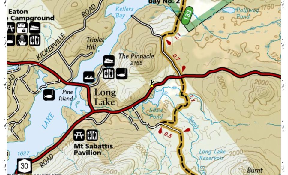 A map showing trails