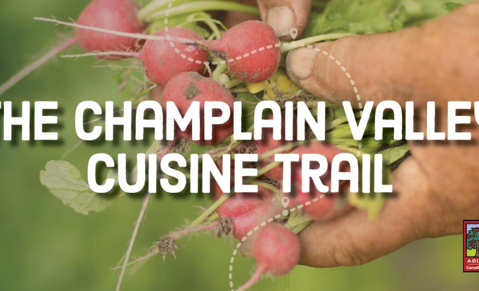 A banner that reads: Champlain Valley Cuisine Trail.