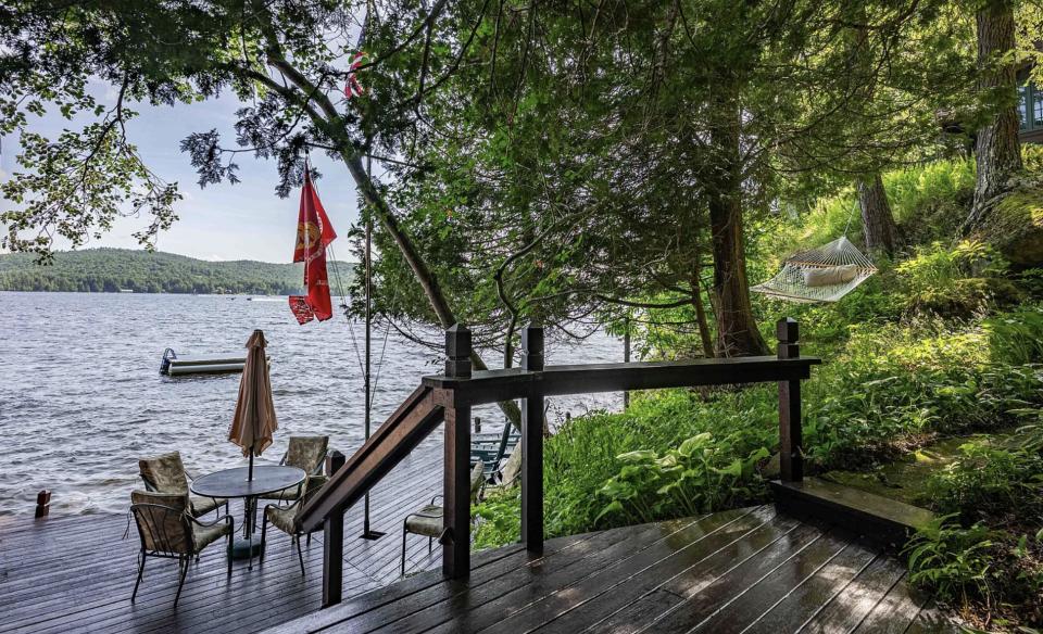 Dock and boat house from above