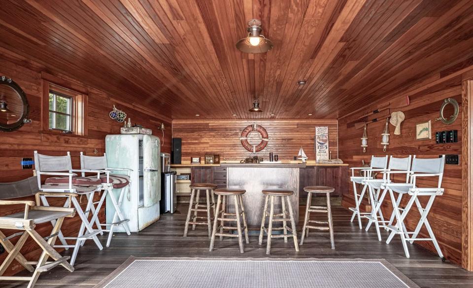 Inside the boathouse