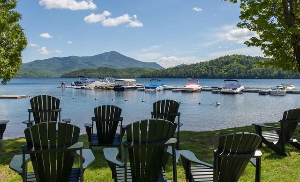 Lake and mountain views combine into the perfect vacation view.