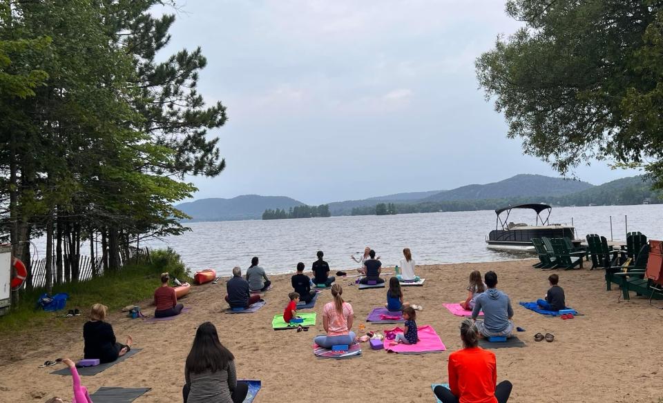 beach yoga